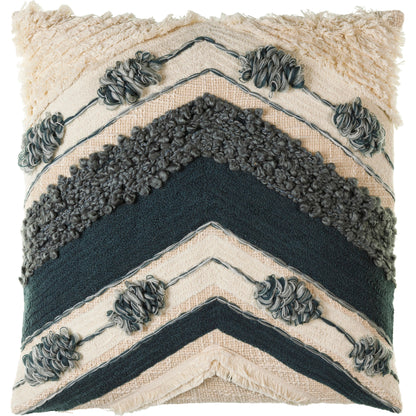 Pretoria Pillow - 27004 by Surya in dark blue, denim, cream, white, light beige. Made from 100% cotton in a eclectic & global style.