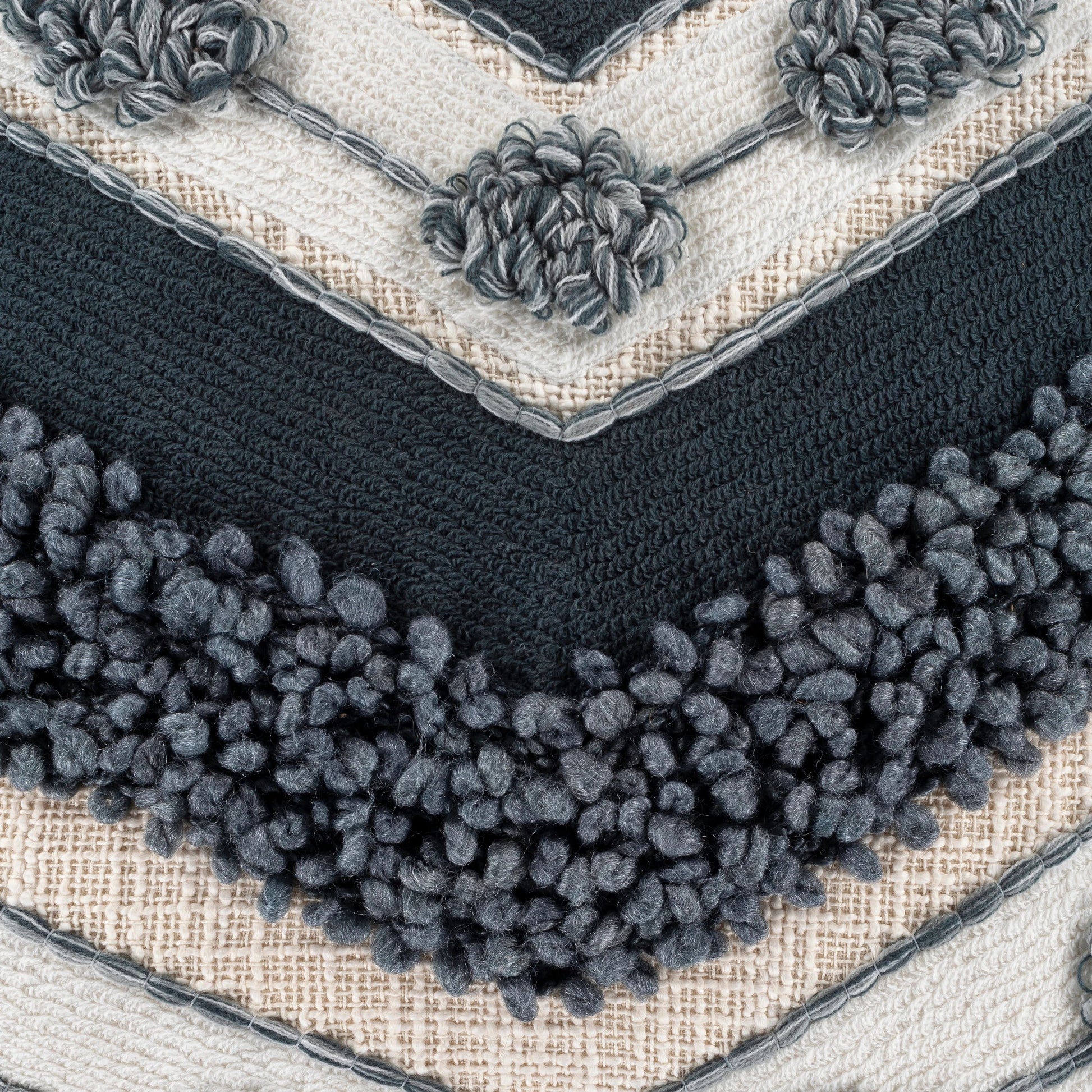 Pretoria Pillow - 27004 by Surya in dark blue, denim, cream, white, light beige. Made from 100% cotton in a eclectic & global style.