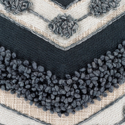 Pretoria Pillow - 27004 by Surya in dark blue, denim, cream, white, light beige. Made from 100% cotton in a eclectic & global style.