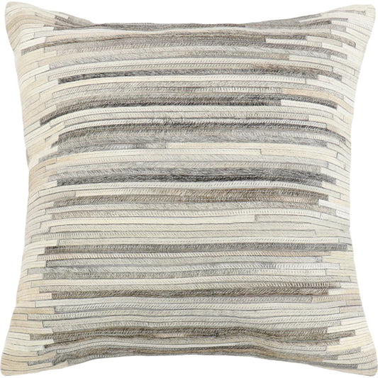 Galaxy Cowhide Pillow by Pasargad Home in ivory. Made from cowhide in a unique style.
