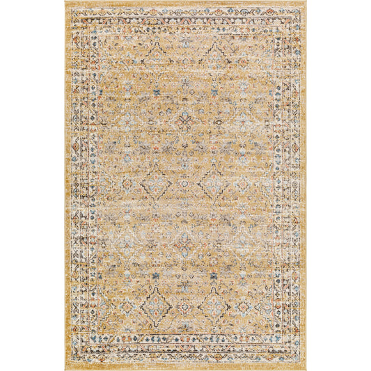 Pertek Rug by Livabliss in dark brown, taupe, deep teal, dark blue, burnt orange, black. Made from 100% polypropylene in a modern style.