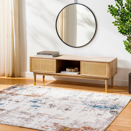 Pertek Rug - 32395 by Livabliss in taupe, gray, burnt orange, deep teal, dark blue. Made from 100% polypropylene in a unique style.
