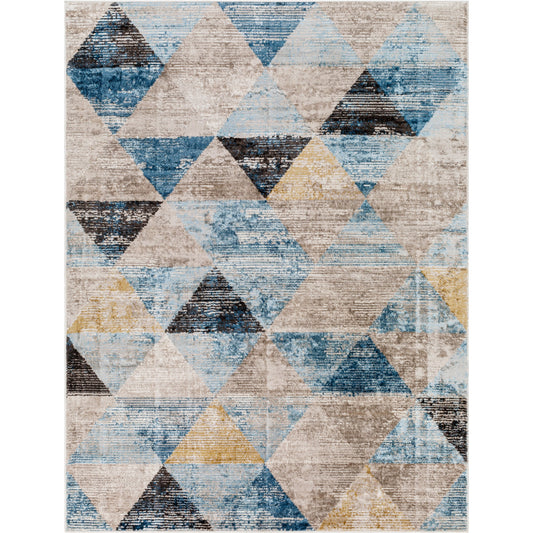 Pertek Rug - 32399 by Livabliss in gray, deep teal, dark blue, dark brown, black. Made from 100% polypropylene in a unique style.