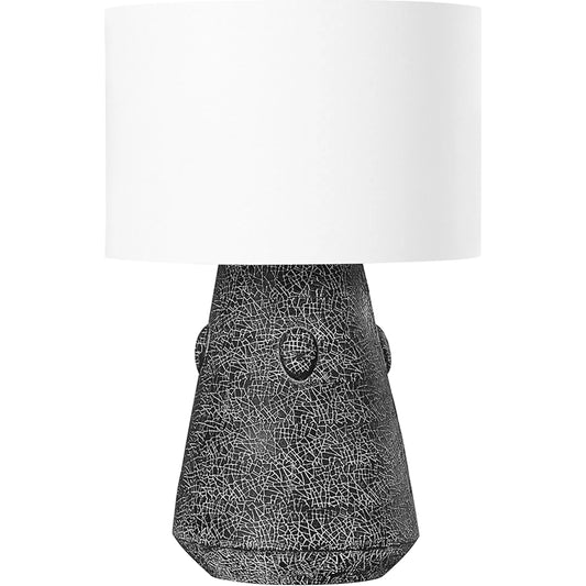 Silas Table Lamp by Troy in ceramic raku black. Made from ceramic in a modern style.