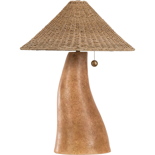 Seyla Table Lamp by Troy in patina brass, ceramic ancient terracotta. Made from ceramic in a unique style.