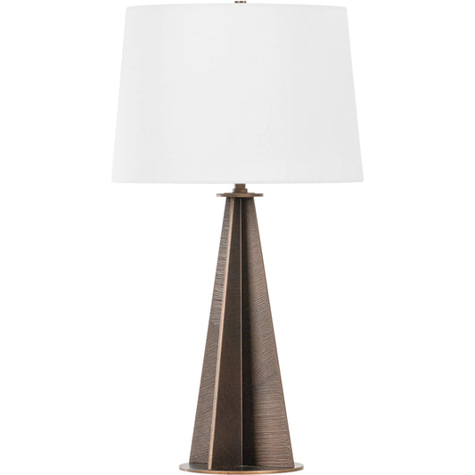 Finn Table Lamp by Troy in bronze leaf. Made from iron, steel in a transitional style.