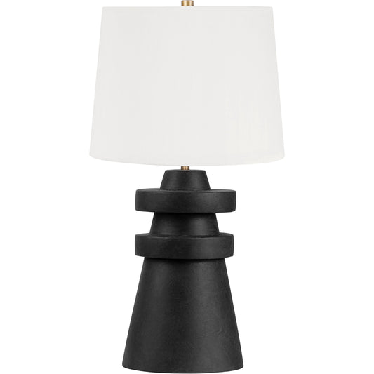 Grover Table Lamp by Troy in charcoal, patina brass. Made from brass in a modern style.