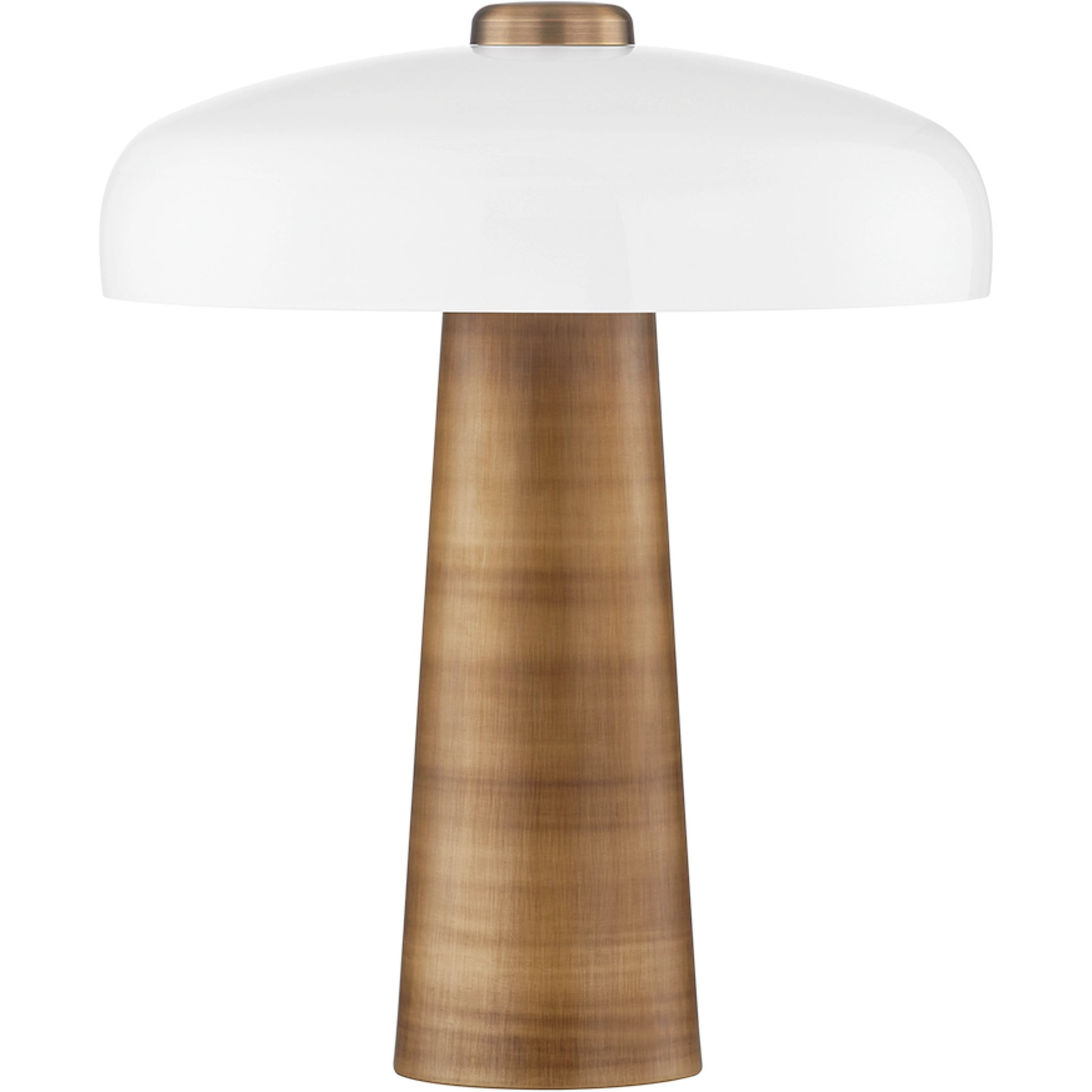 Lush Table Lamp by Troy in patina brass. Made from brass in a modern style.