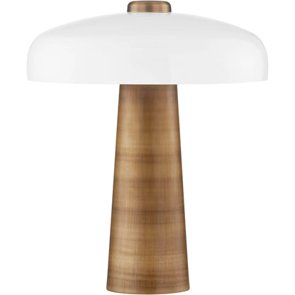 Lush Table Lamp by Troy in patina brass. Made from brass in a modern style.