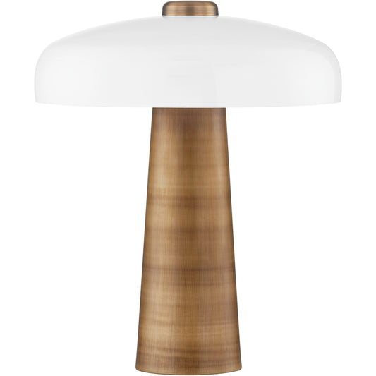 Lush Table Lamp by Troy in patina brass. Made from brass in a modern style.