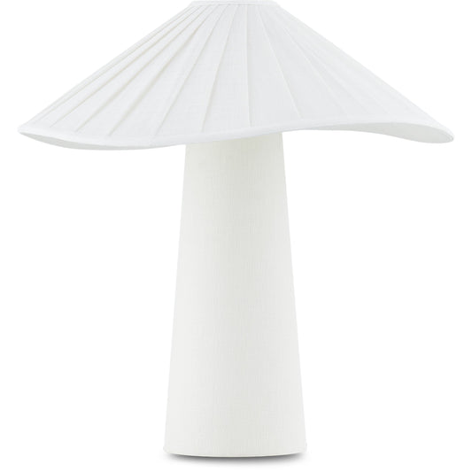 Chanterelle Table Lamp by Troy in patina brass. Made from brass, linen in a modern style.