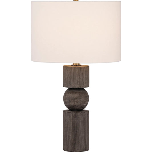 Ralston Table Lamp by Troy in patina brass. Made from mango wood, wood in a unique style.
