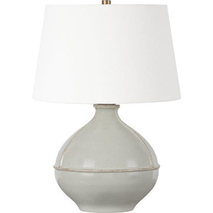 Salvage Table Lamp by Troy in pale sage, patina brass. Made from brass in a modern style.