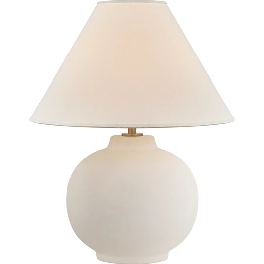 Schubert Table Lamp by Troy in patina brass, ceramic sugar cookie. Made from ceramic in a unique style.