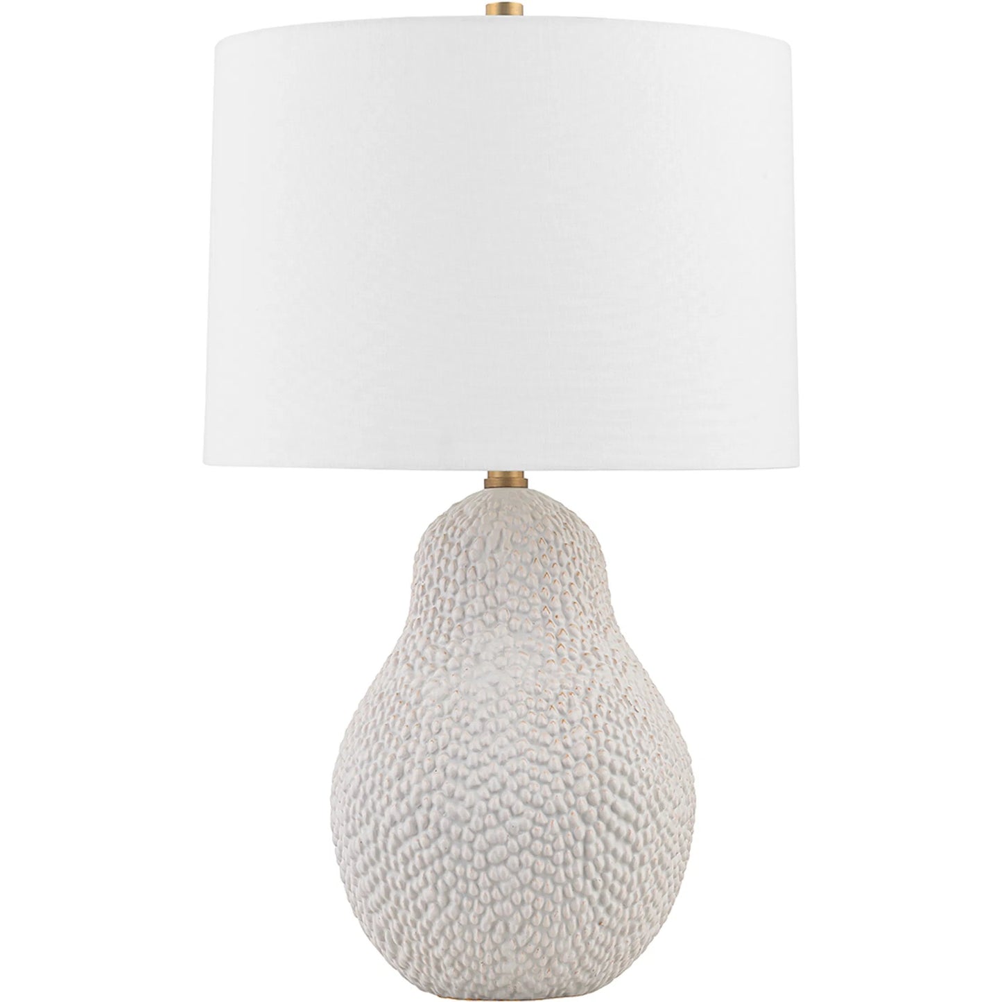002 SI-2030308 | Primary Silo | Crater Table Lamp by Troy in patina brass. Made from ceramic in a modern style.