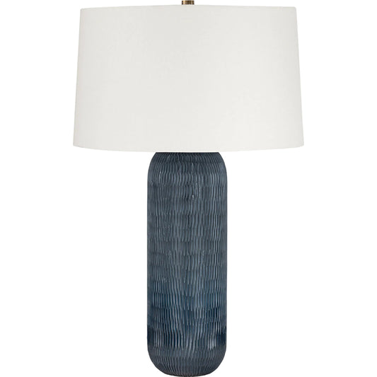 Hopkins Table Lamp by Troy in patina brass. Made from glass in a unique style.