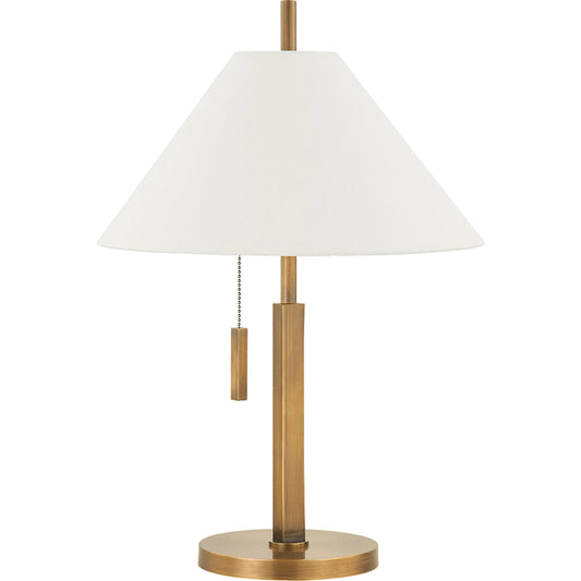 Clic Table Lamp by Troy in patina brass. Made from steel in a modern style.