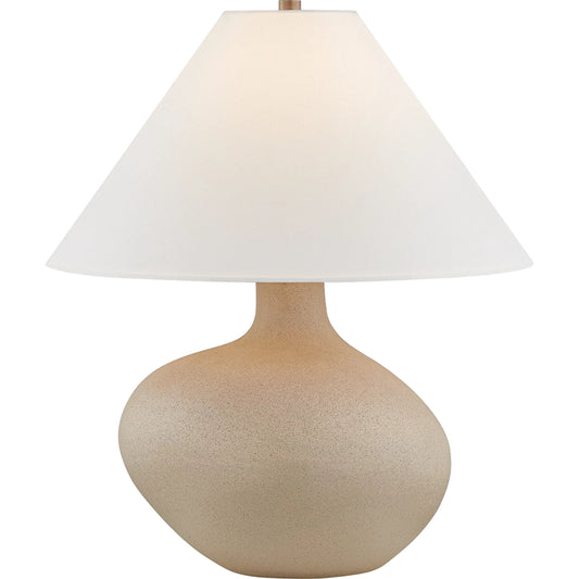 Rebecca Table Lamp by Troy in ceramic rough sand. Made from ceramic in a unique style.