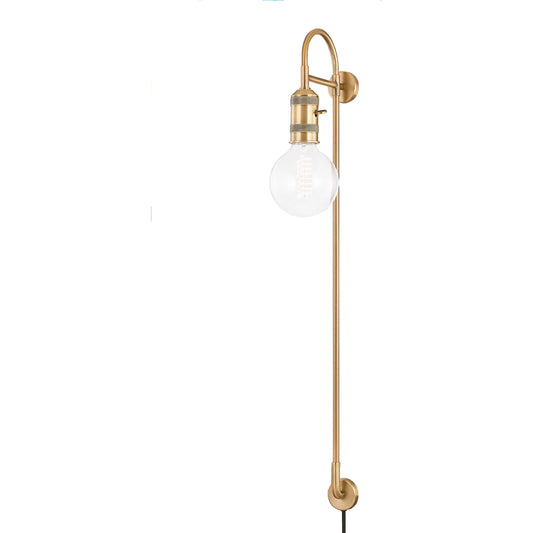 Dean Portable Wall Sconce by Troy in polished brass. Made from steel in a modern style.