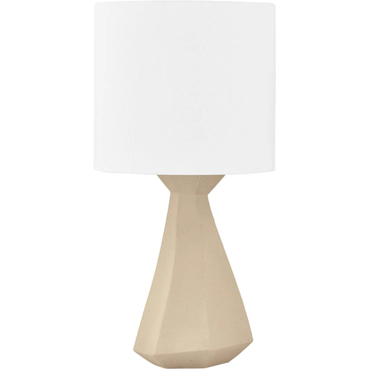 Oakland Table Lamp by Troy in taupe. Made from cement in a modern style.