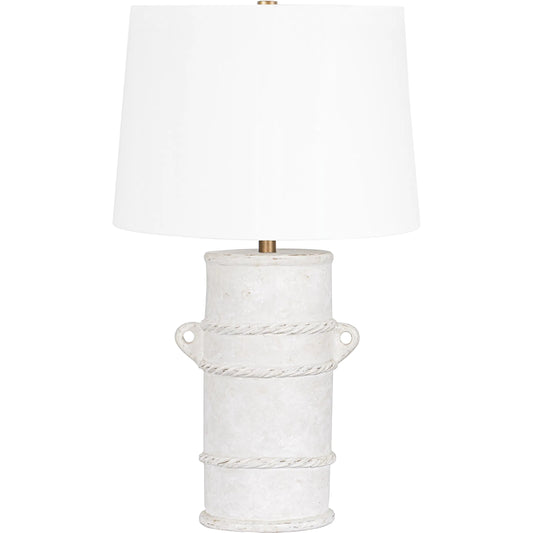 Siena Table Lamp by Troy in white, patina brass. Made from brass in a modern style.