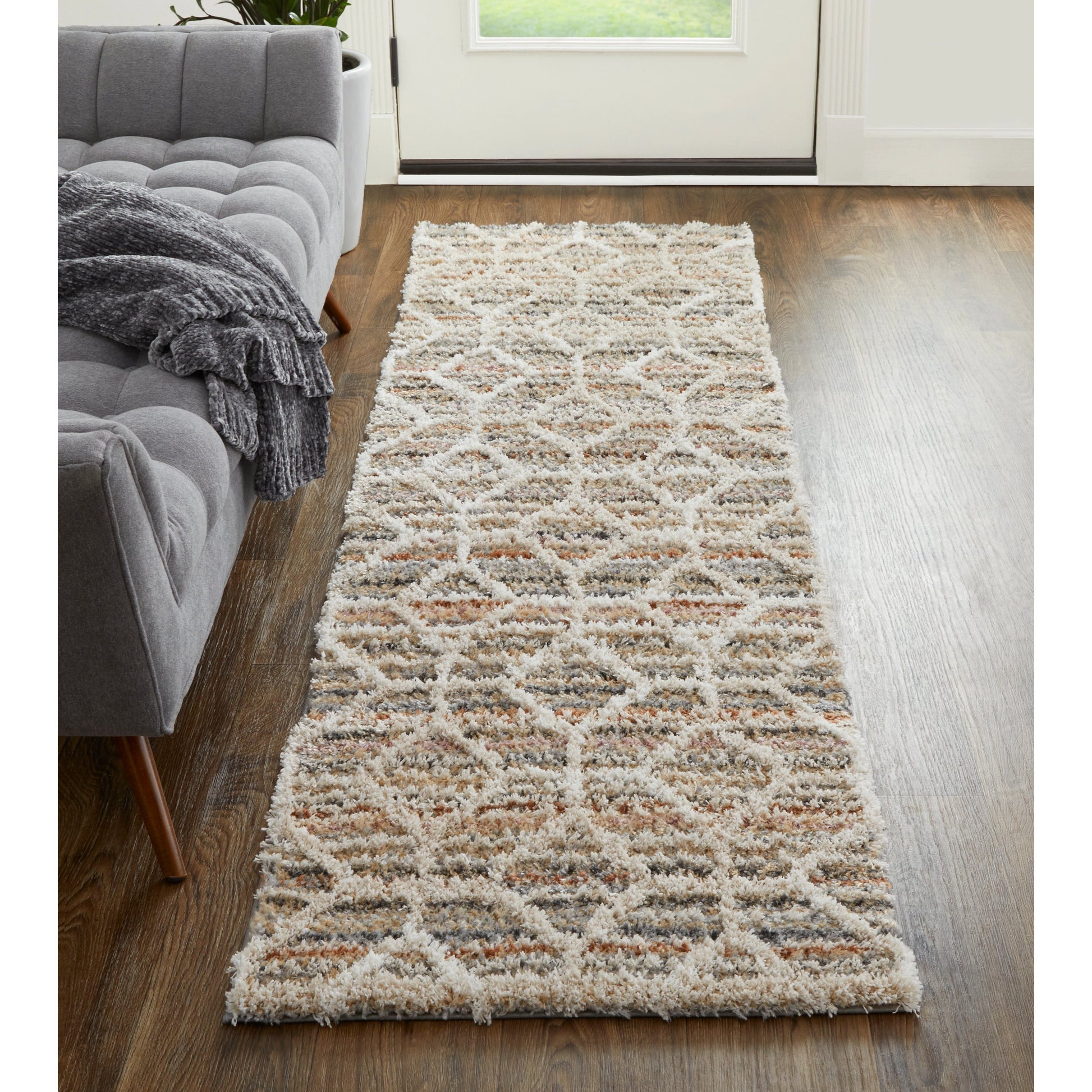 Mynka Transitional Diamond Rug - 39ICF by Feizy. Made from polyester in a unique style.