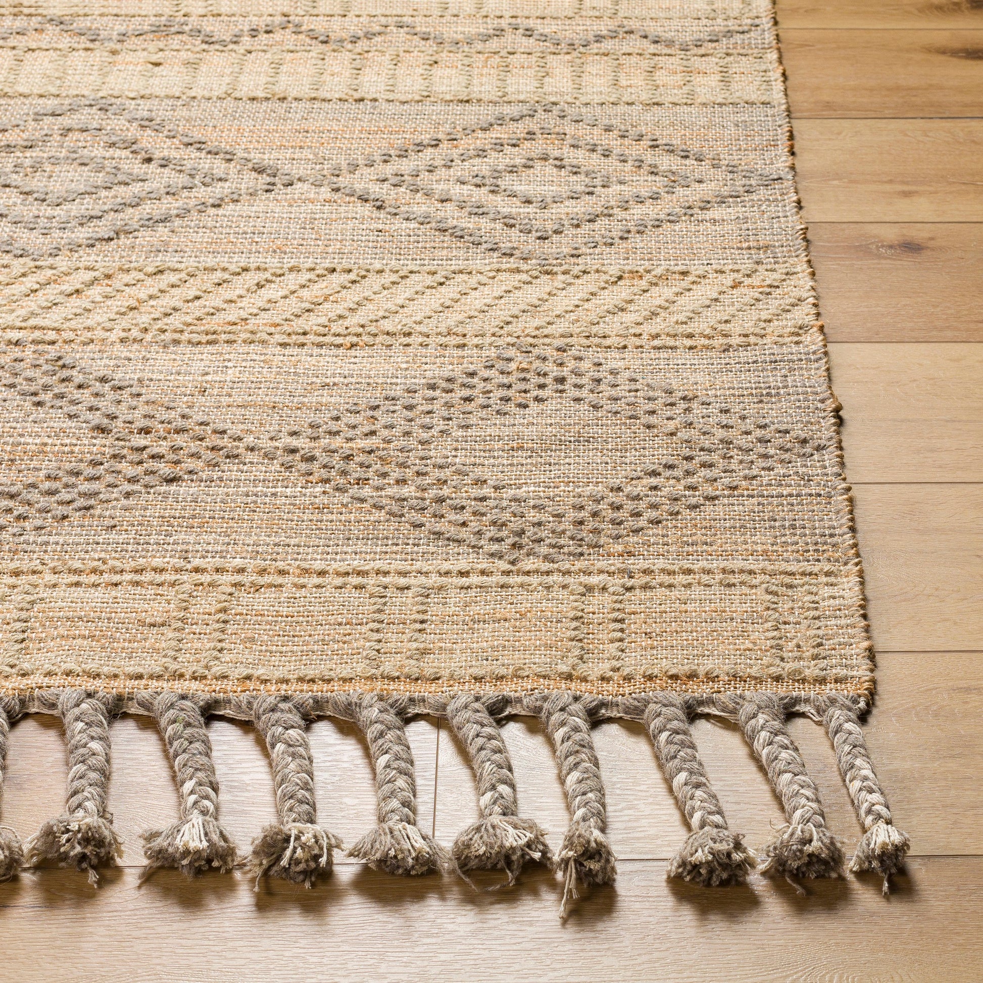 Preston Rug - 29253 by Surya in tan, medium gray. Made from 50% jute, 50% wool in a unique style.