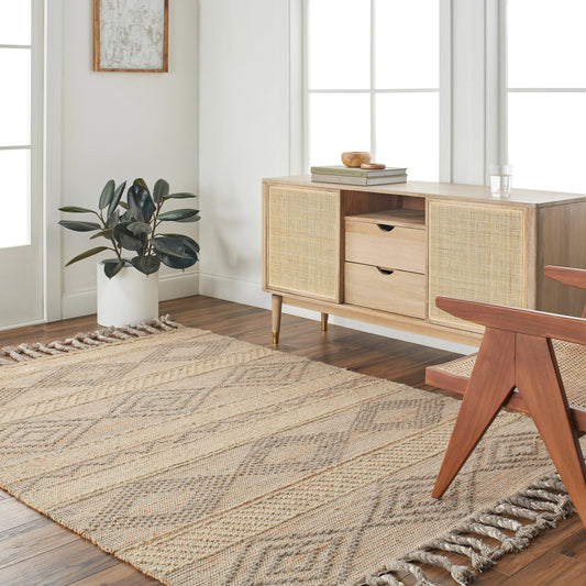 Preston Rug - 29253 by Surya in tan, medium gray. Made from 50% jute, 50% wool in a unique style.