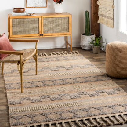 Preston Rug - 29255 by Surya in tan, medium gray. Made from 50% jute, 50% wool in a unique style.