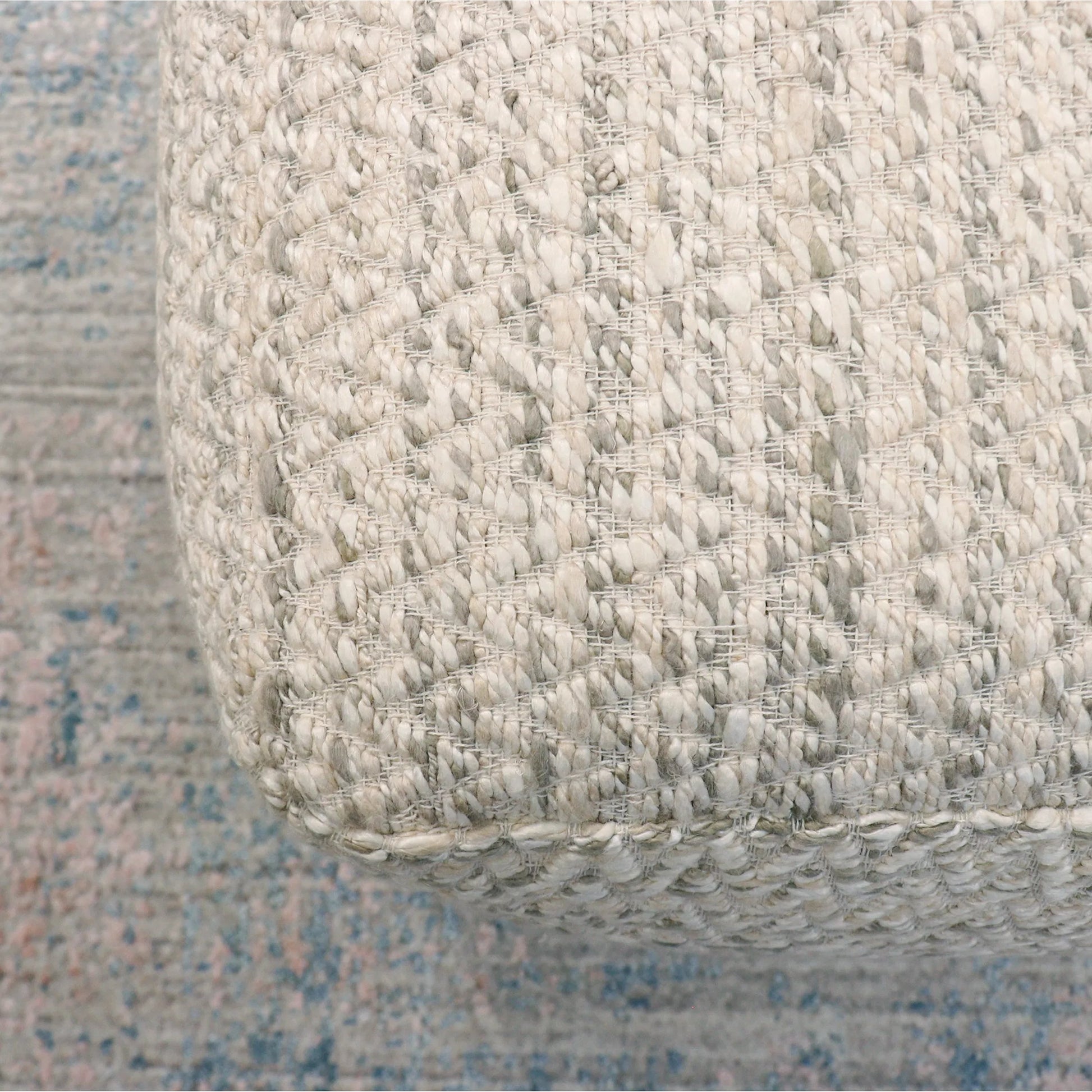 Galaxy Zig-Zag Ottoman by Pasargad Home. Made from bamboo silk, wool in a cottage & farmhouse style.