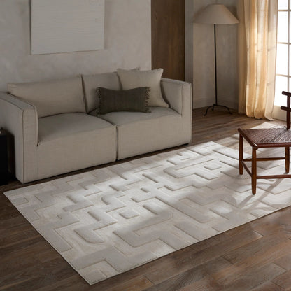 Petros PTR08 Rug by Jaipur Living in ivory. Made from 80% polyester, 20% chenille in a unique style.