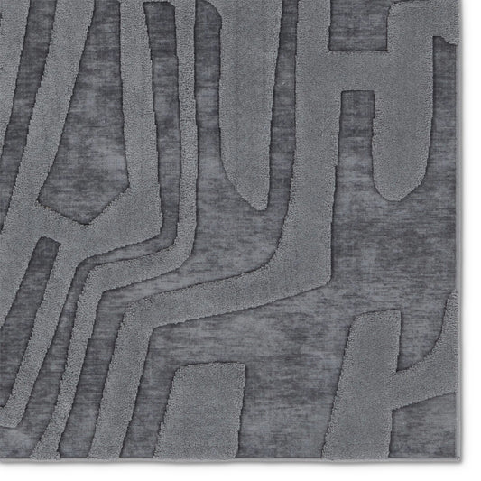 Petros PTR09 Rug by Jaipur Living in gray. Made from 80% polyester, 20% chenille in a unique style.