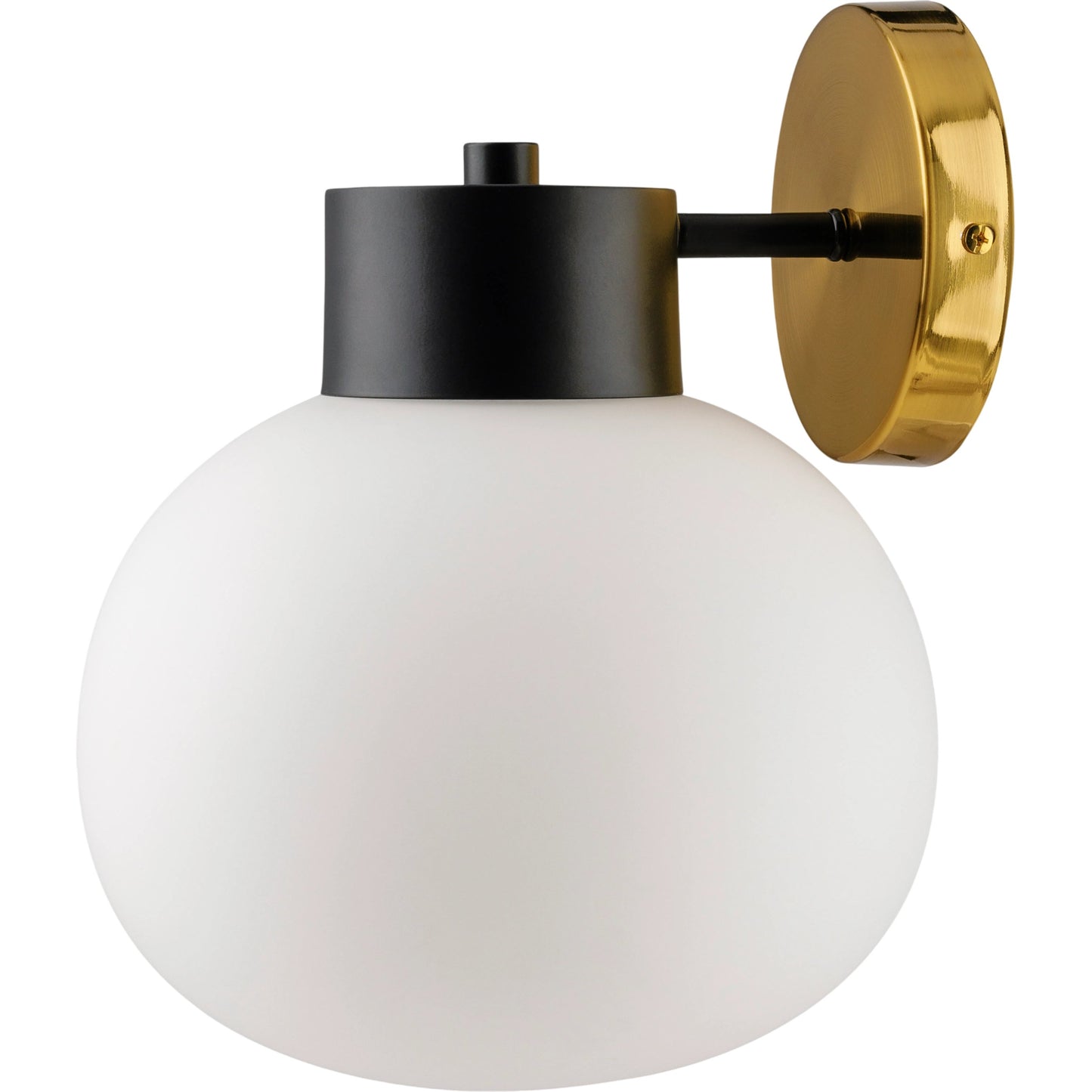 001 SI-2168221 | Primary Silo | Petit Wall Sconce - 532938 by Livabliss in fixture: metallic - brass, shade: white, cord: black and polishedmetallicplatedplated. Made from iron, glass in a modern style.