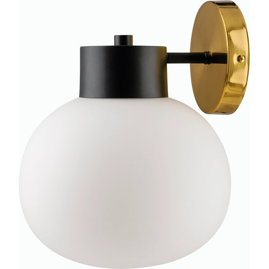 Petit Wall Sconce - 532938 by Livabliss in fixture: metallic - brass, shade: white, cord: black and polishedmetallicplatedplated. Made from iron, glass in a modern style.