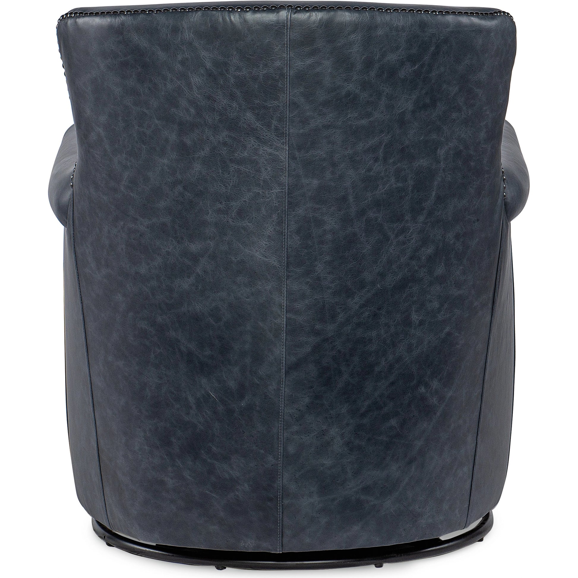 Swivel Club Chair by Hooker Furniture in oste river deep ocean. Made from leather, oste river deep ocean (aniline top grain) in a traditional style.