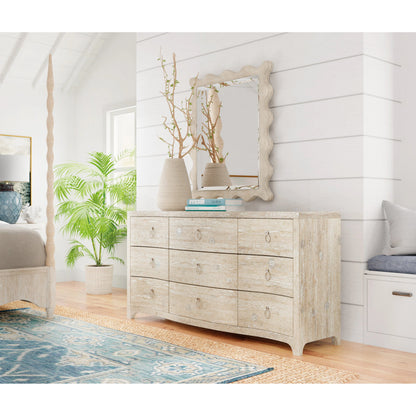 Serenity Bora Landscape Mirror by Hooker Furniture in surf. Made from resin, mirror in a modern style.