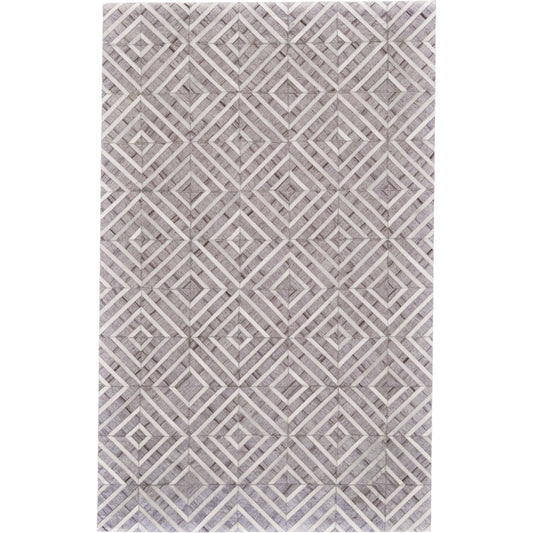 Fannin Transitional Geometric Rug - 0754F by Feizy. Made from viscose, leather in a unique style.