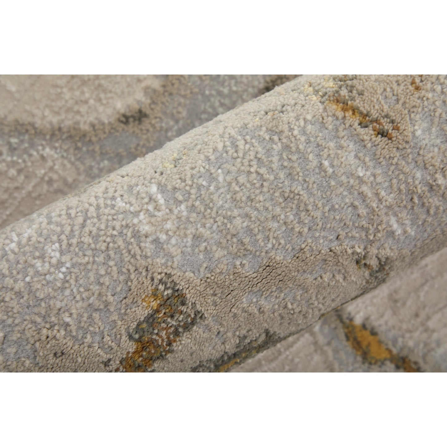 004 SI-1751949,SI-1830029 | Closeup | Brixton Rug - 3602F by Feizy in gold, ivory, gray. Made from polypropylene, polyester in a unique style.