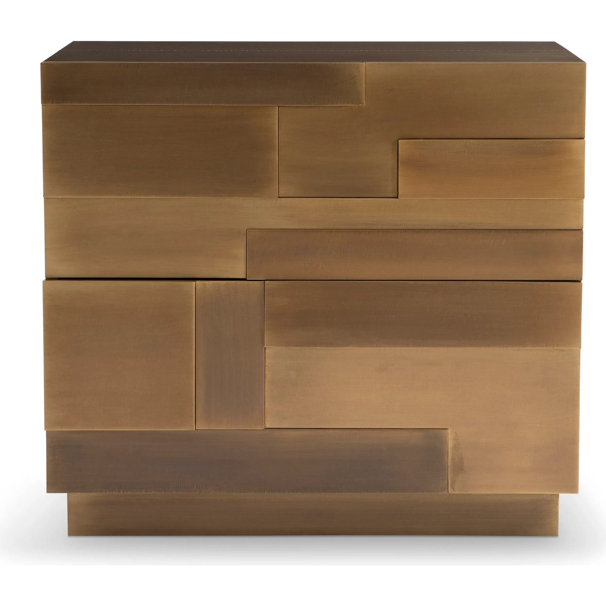 Acora Nightstand by Bernhardt in brass. Made from metal in a modern style.