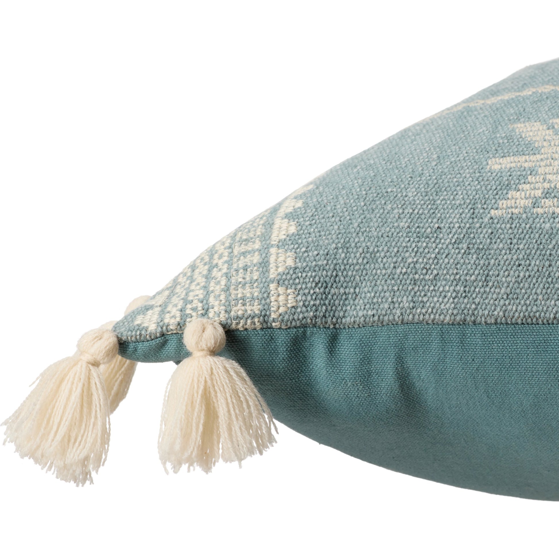 Puebla PUB18 Pillow by Jaipur Living in sky blue, cream. Made from 100% cotton in a traditional style.
