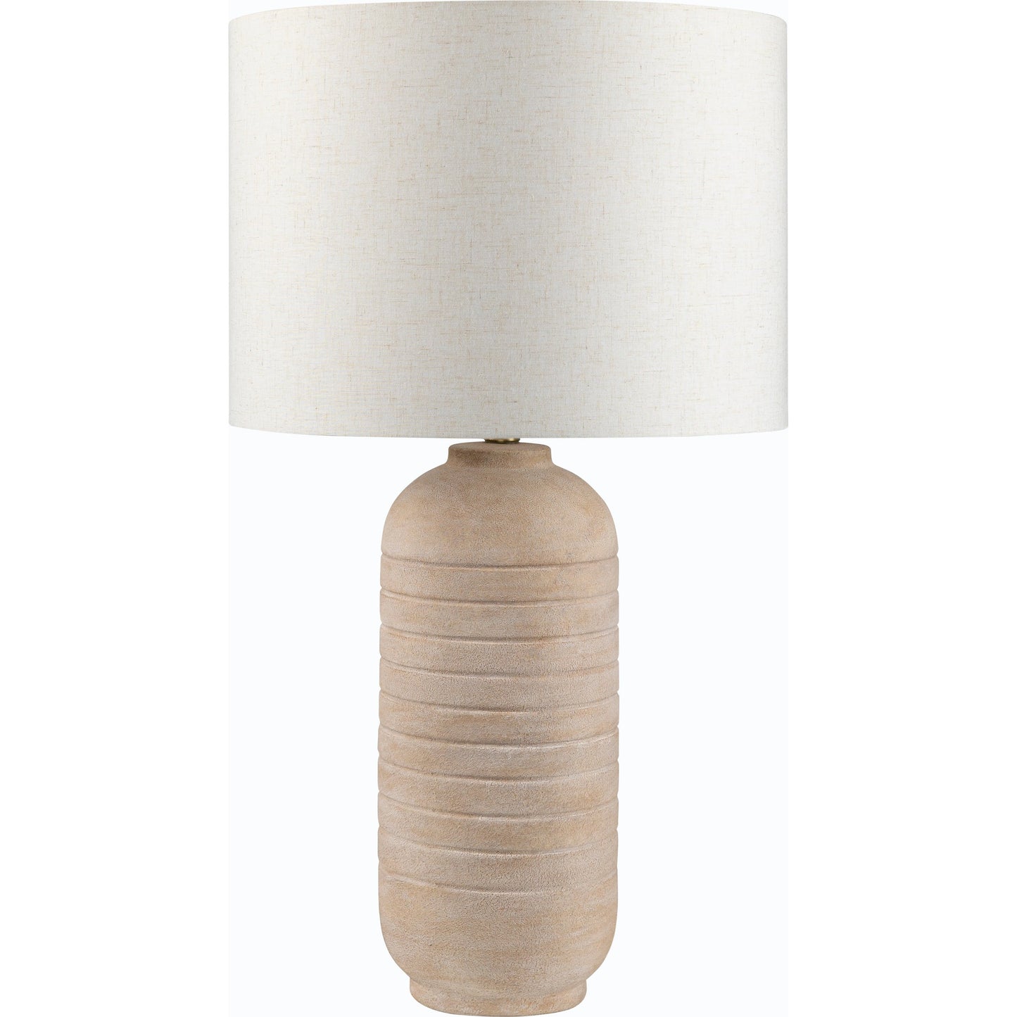 001 SI-2168127 | Primary Silo | Pulsar Table Lamp - 531720 by Livabliss in body: brown, shade: beige, finial: metallic - brass, harp: metallic - brass, cord: translucent and paintedplated. Made from ceramic, linen, polyester, iron in a modern style.
