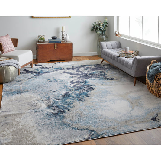 Astra Transitional Rug - 39L4F by Feizy in blue, gray, ivory. Made from polypropylene, polyester in a unique style.