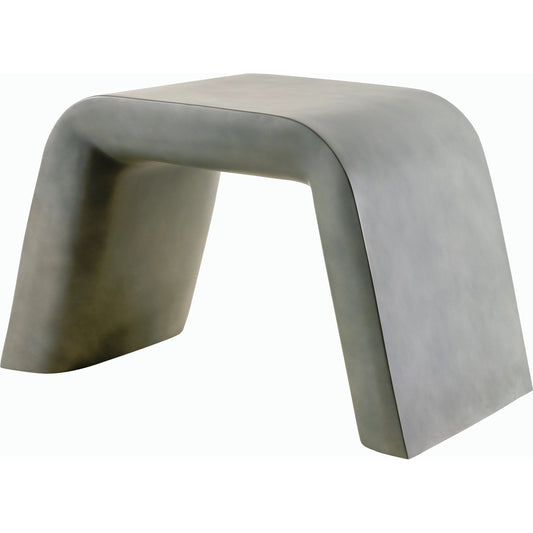 Pupil Ottoman - 526055 by Surya in top: gray, base: gray and stainedstained. Made from resin in a modern style.