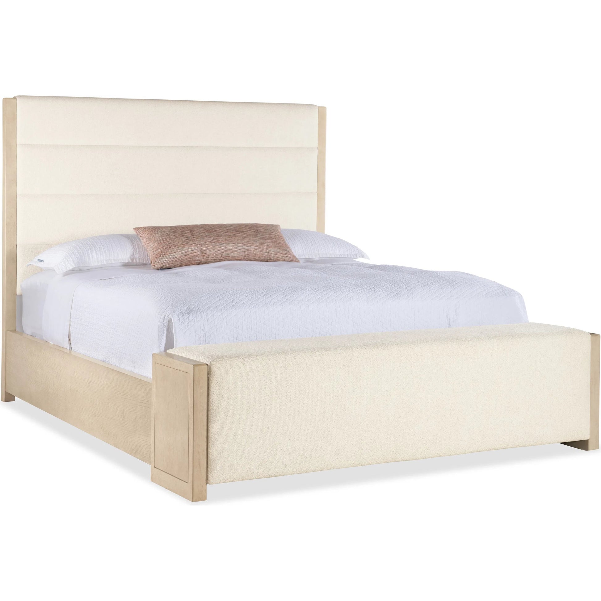 Westwood Upholstered Storage Bed by Hooker Furniture in trendy snow and polished limestone. Made from oak veneers, fabric in a transitional style.