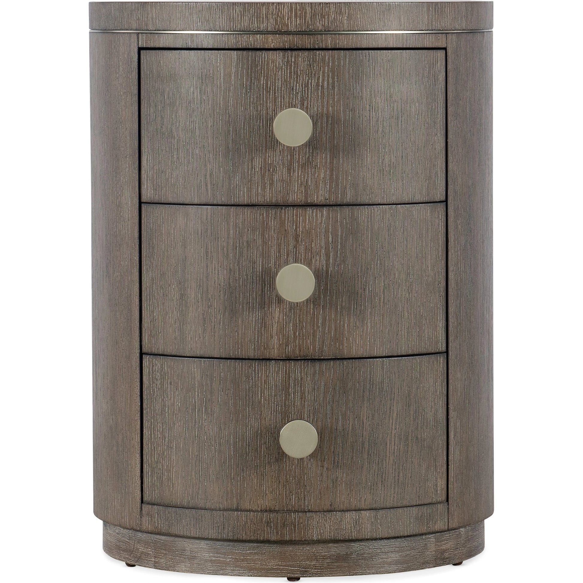 Modern Mood Round Nightstand by Hooker Furniture. Made from oak veneers in a modern style.