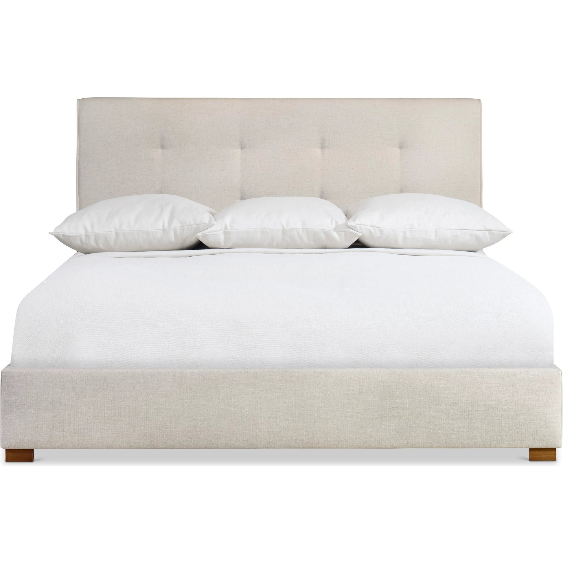 Loft Mason Panel Bed by Bernhardt in beige, tan. Made from fabric, wood in a unique style.
