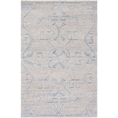 Provence Rug - 484401 by Livabliss in pewter, sky blue, ivory. Made from recycled pet yarn in a unique style.