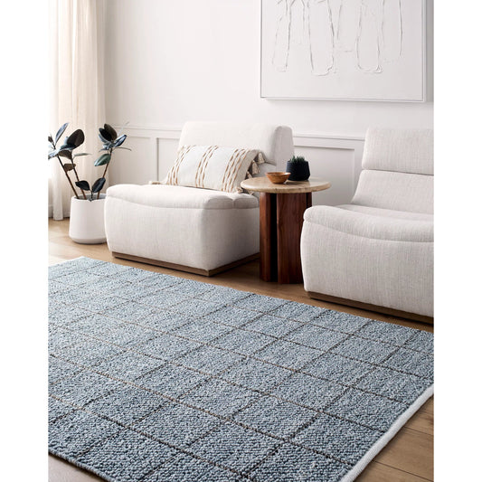 Provence Rug - 484419 by Livabliss in slate blue, medium grey, metallic - silver, pewter, charcoal, slate. Made from recycled pet yarn in a unique style.