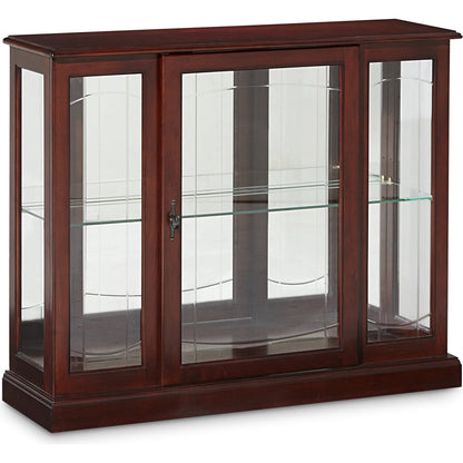 Curio Console by Pulaski Furniture in cherry brown. Made from select hardwoods in a traditional style.