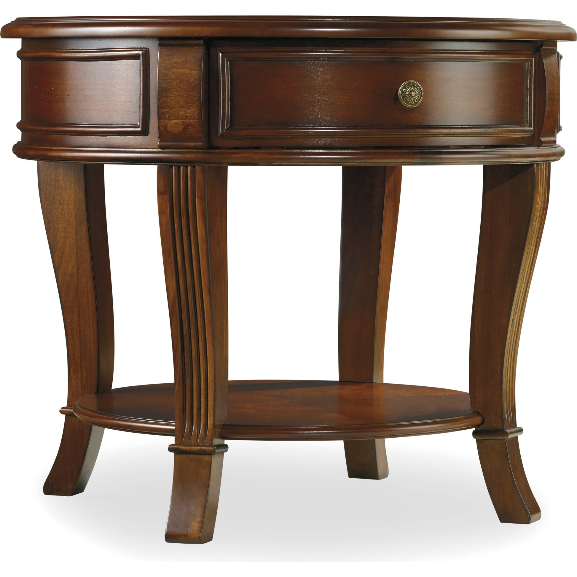 Brookhaven Lamp Table by Hooker Furniture in cherry. Made from cherry veneers in a traditional style.